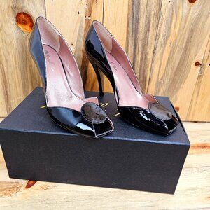 Romilly Jane Elegant Luxe Patent Leather Peep Toe Heels